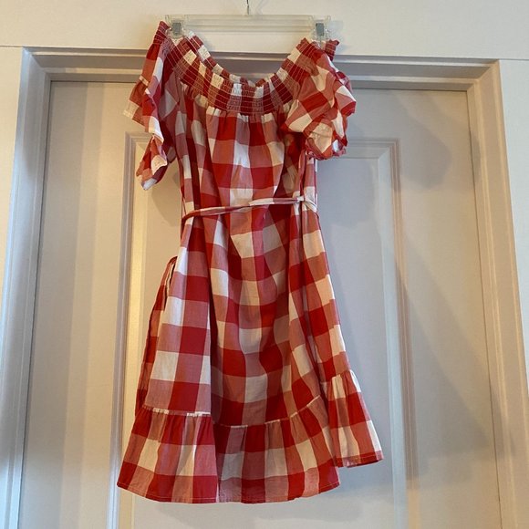 ASOS off shoulder frill detail dress in gi… - Picture 7 of 8